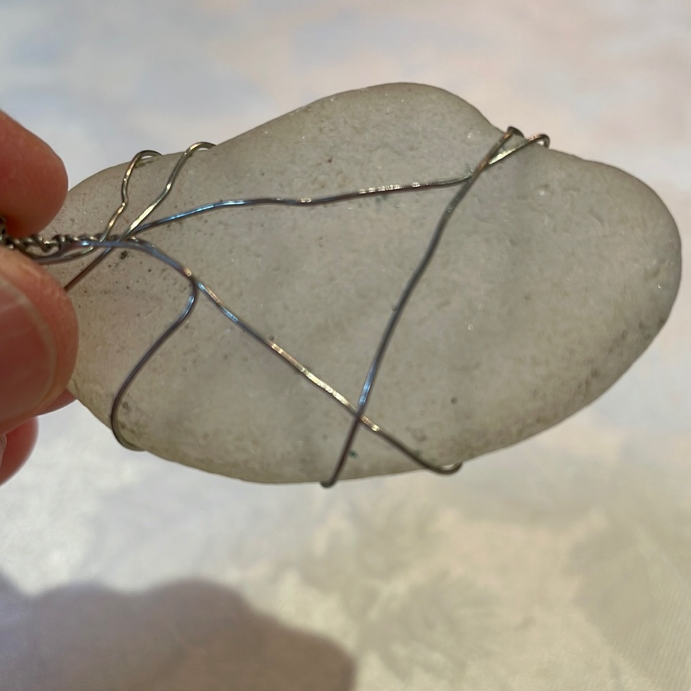 Handcrafted necklace pendant made of sea glass